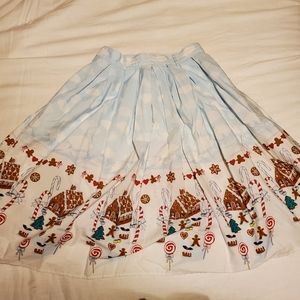 Hell Bunny Christmas Gingerbread Town Skirt